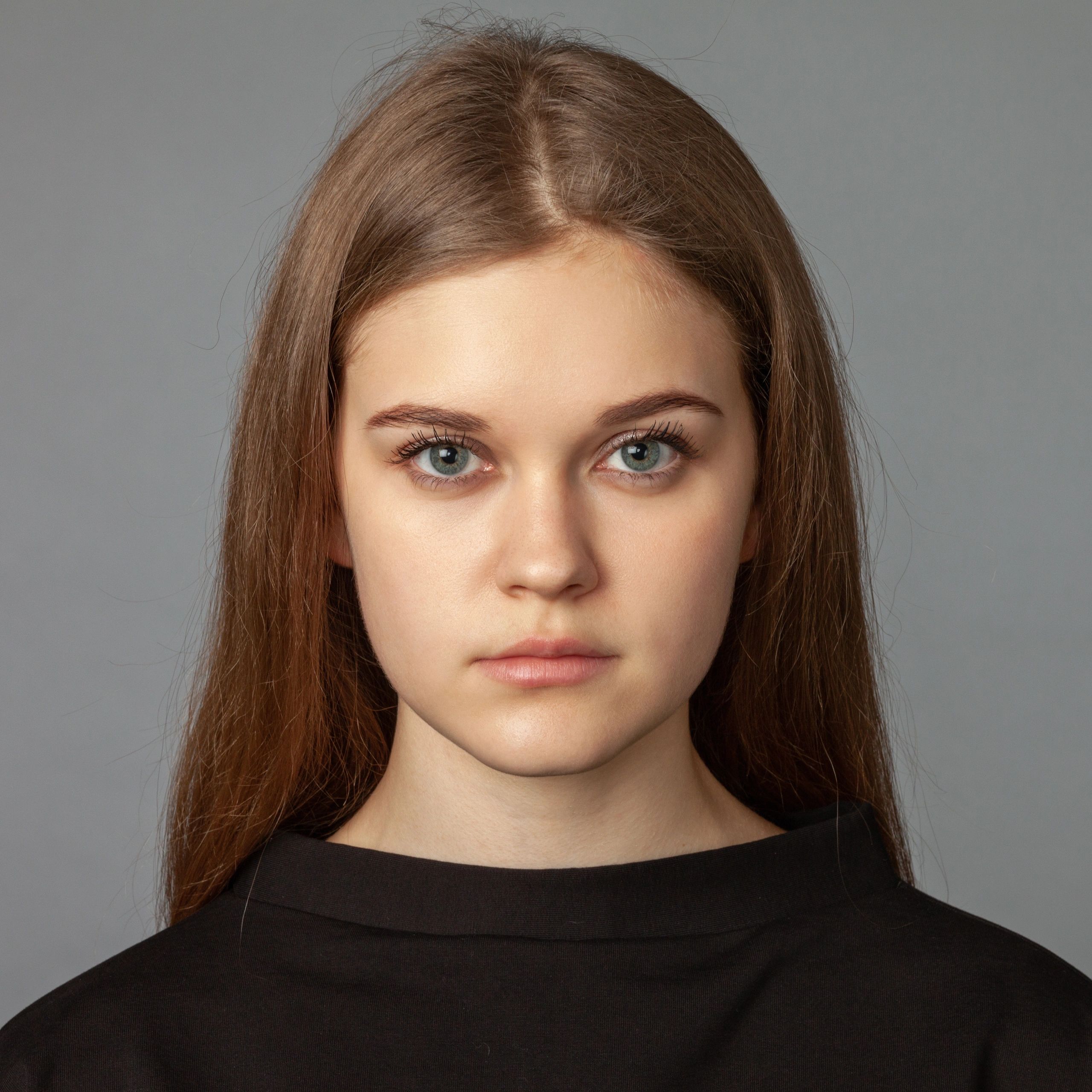 Portrait in neutral studio light