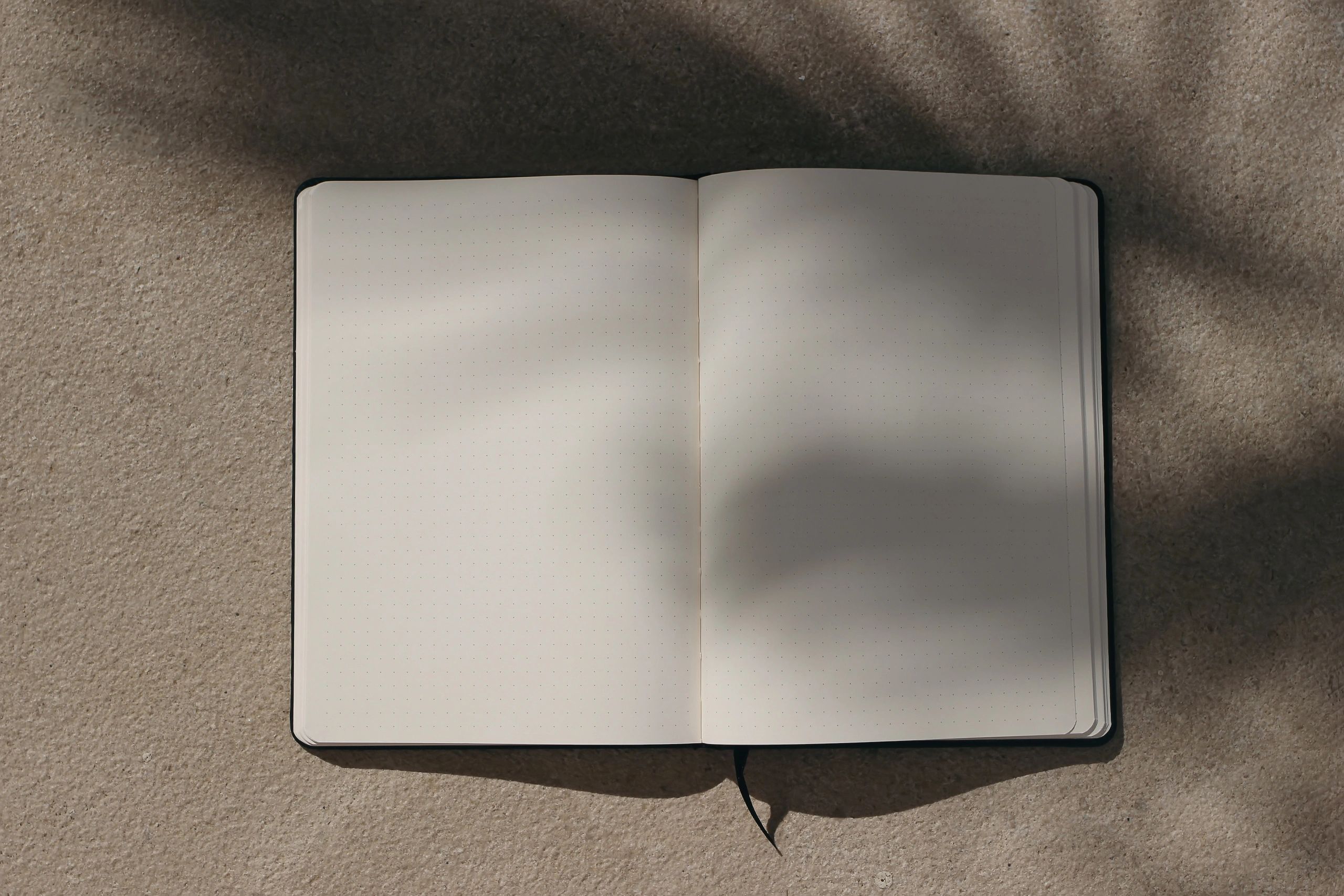Open notebook in soft light