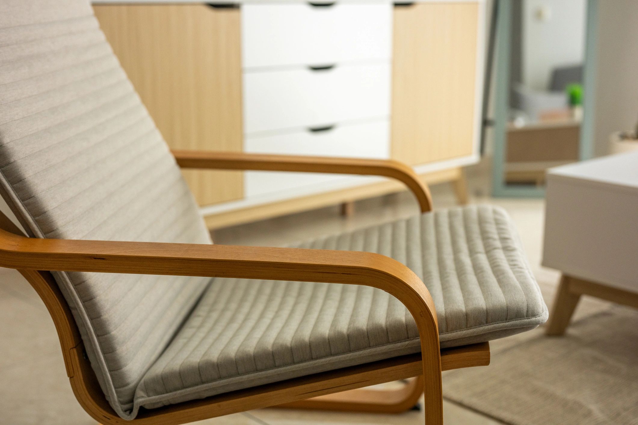 Quiet reading chair by a window